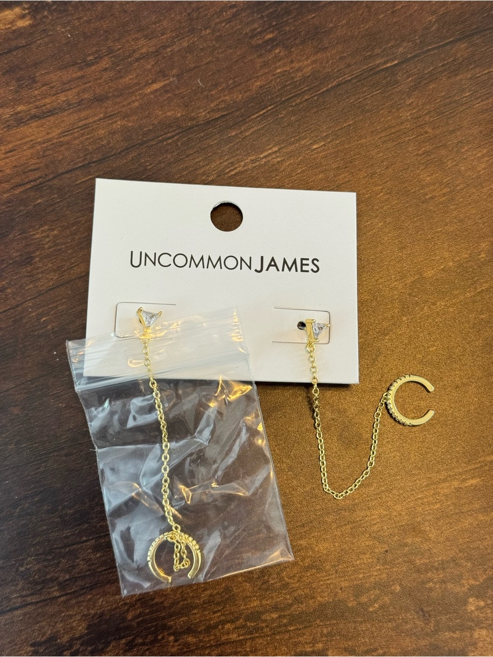 Uncommon James Gold Stud W/ Cuff Earrings